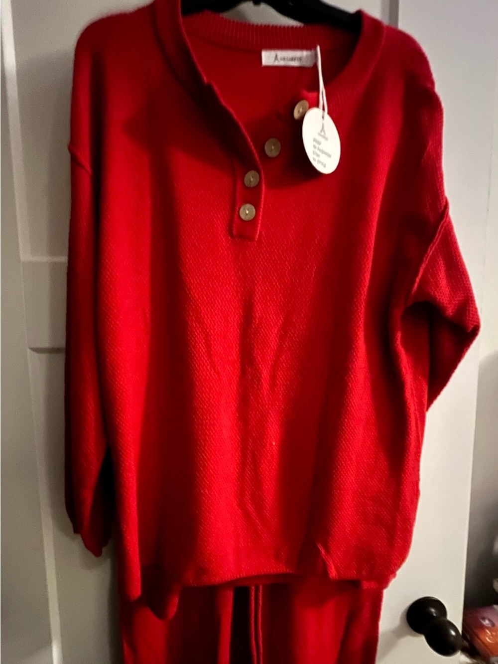 BRAND NEW! ANRABESS
Women 2-Piece Outfit
Sweater Sets Waffle Knit Lounge Wear